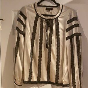 Timeless silk and lace blouse